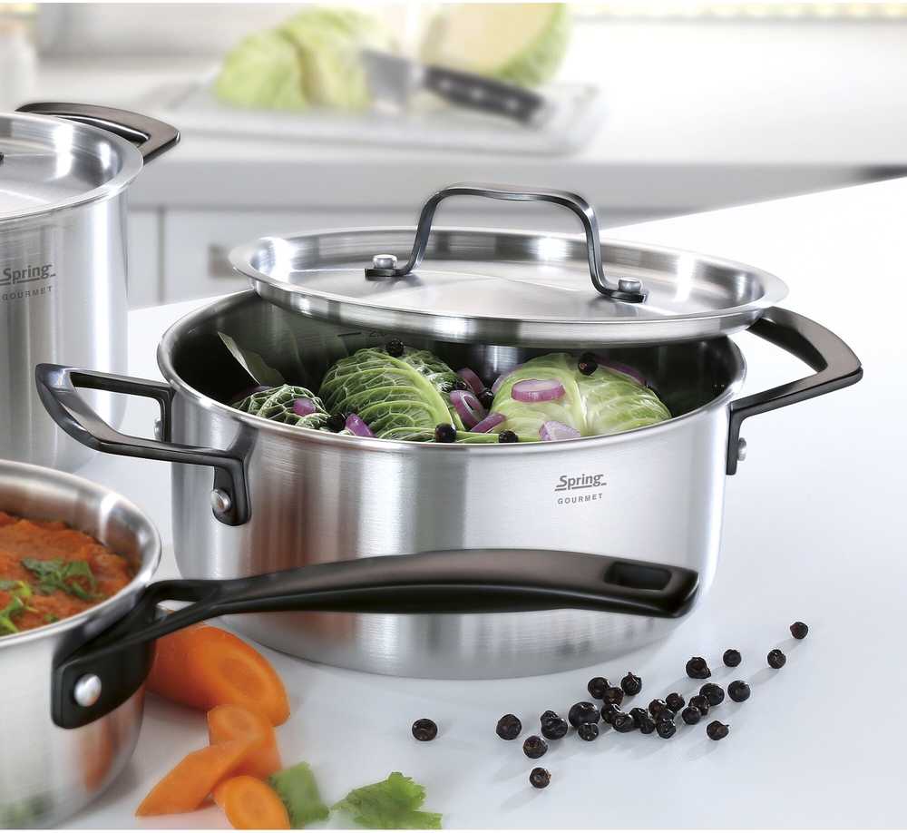 Spring Nízký kastrol Gourmet, 20 cm, černá