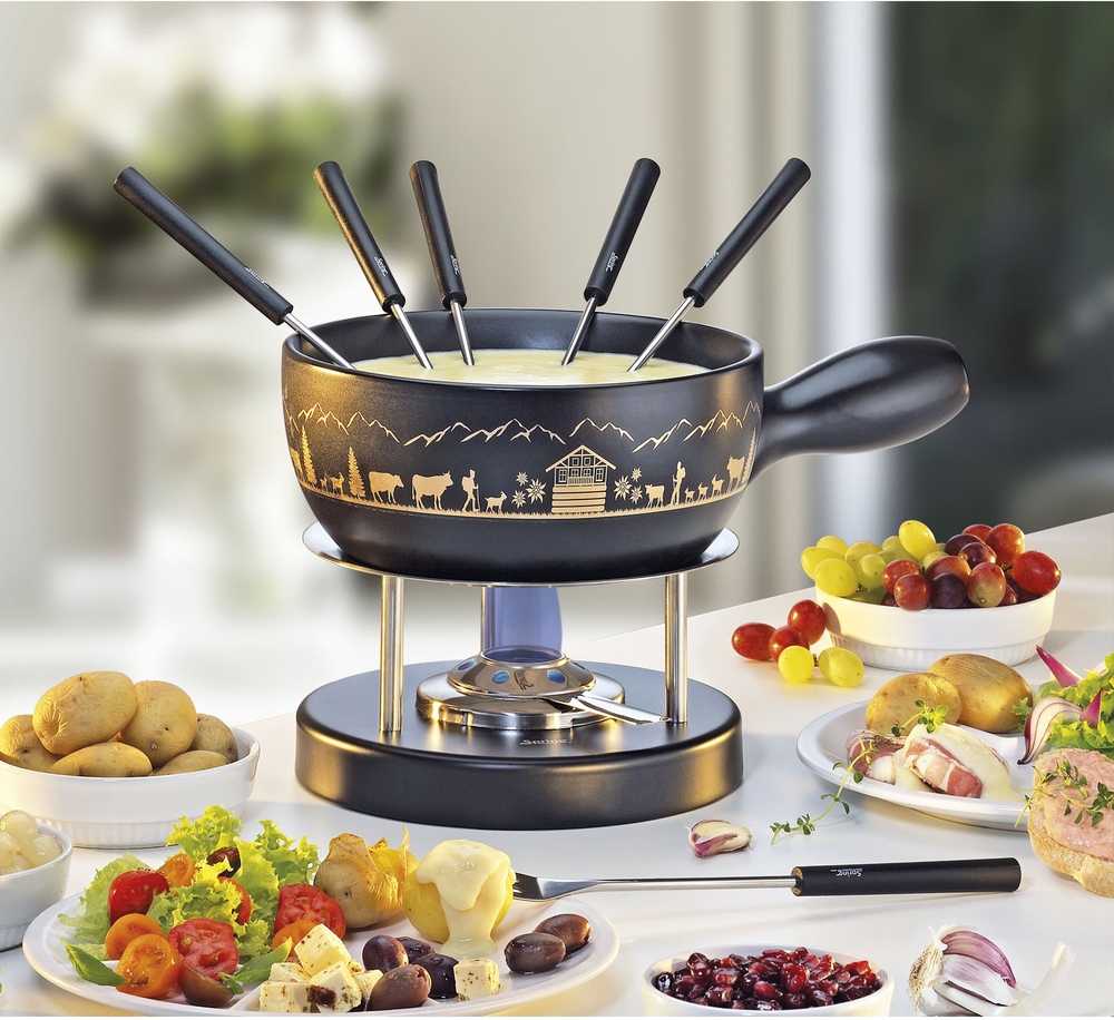 Spring Sada na fondue Montana, černozlatá