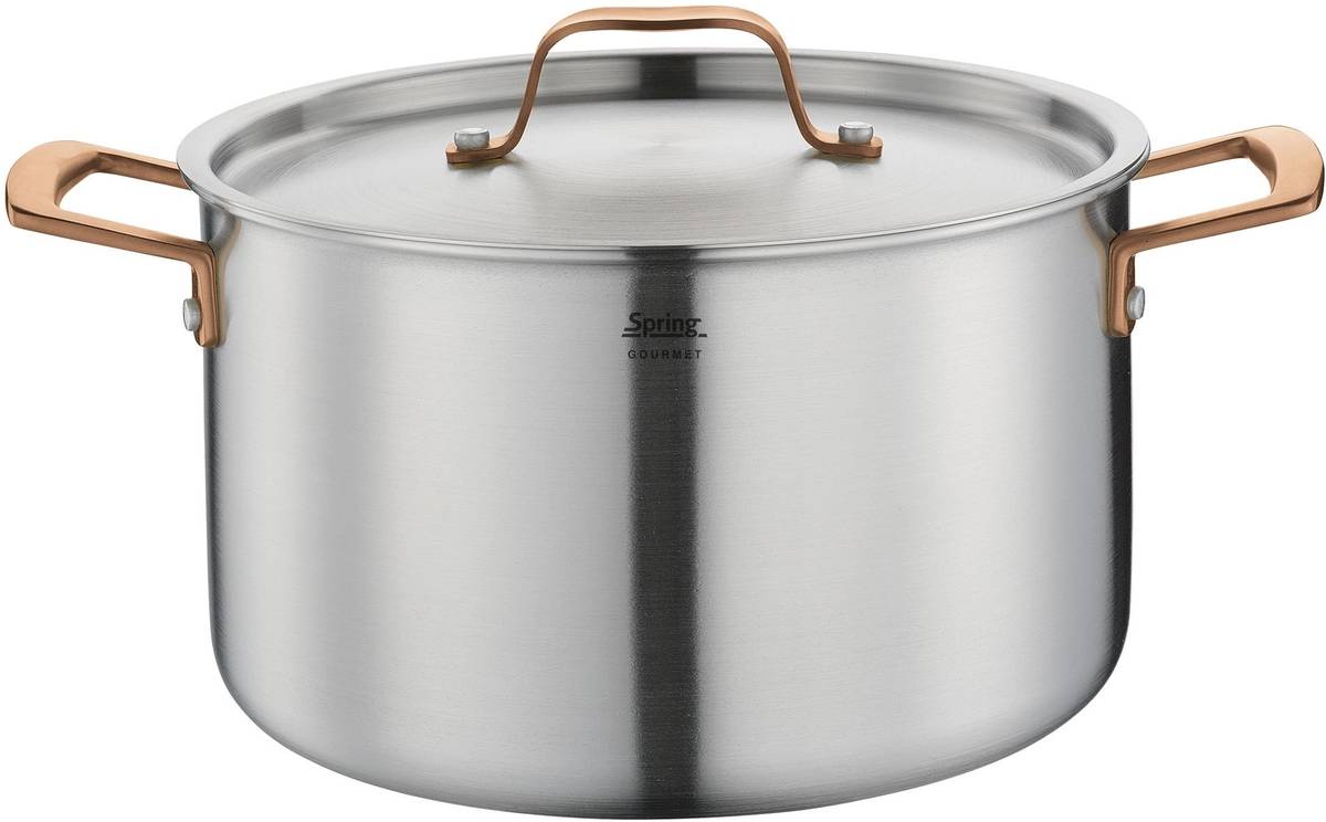 Spring Hrnec s poklicí Gourmet, 24 cm, růžovozlatá