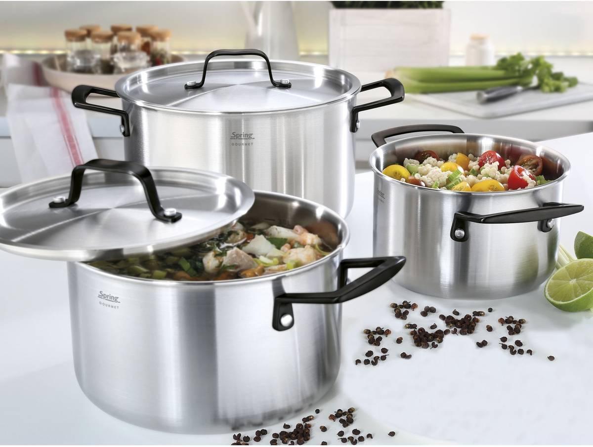 Spring Sada nádobí Gourmet, 4 ks, černá