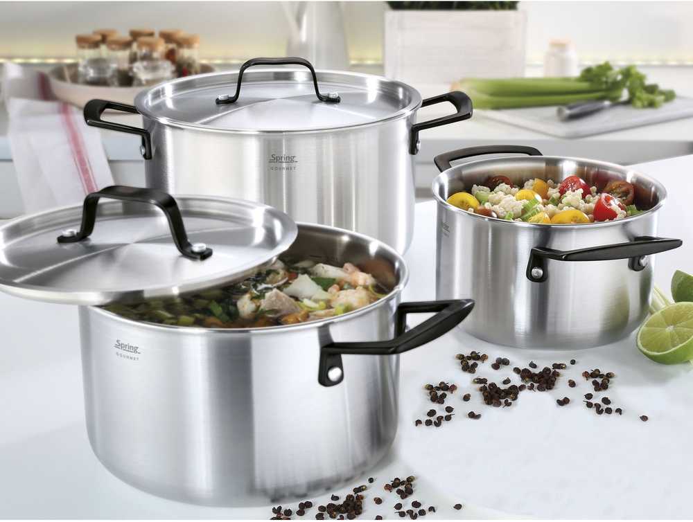 Spring Sada nádobí Gourmet, 4 ks, černá