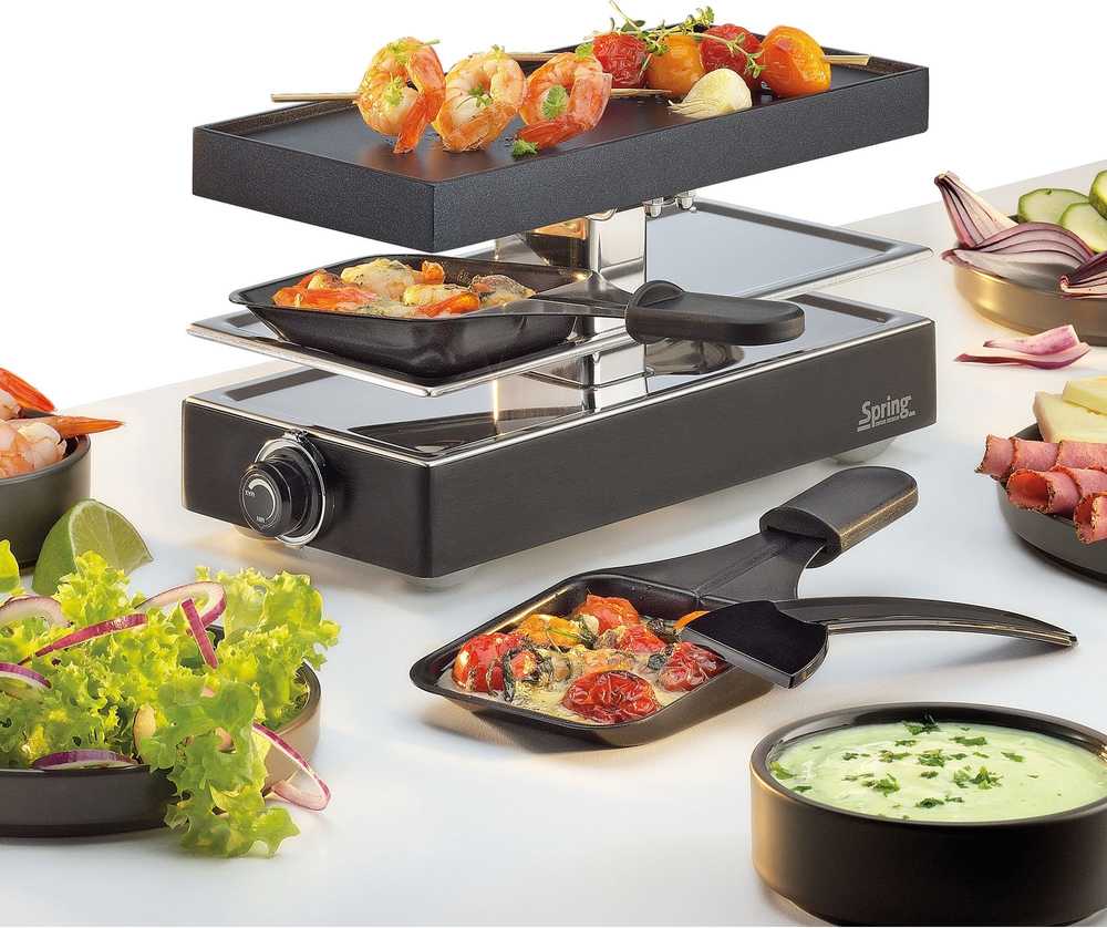 Spring Raclette2 Classic, hliníková deska, černá