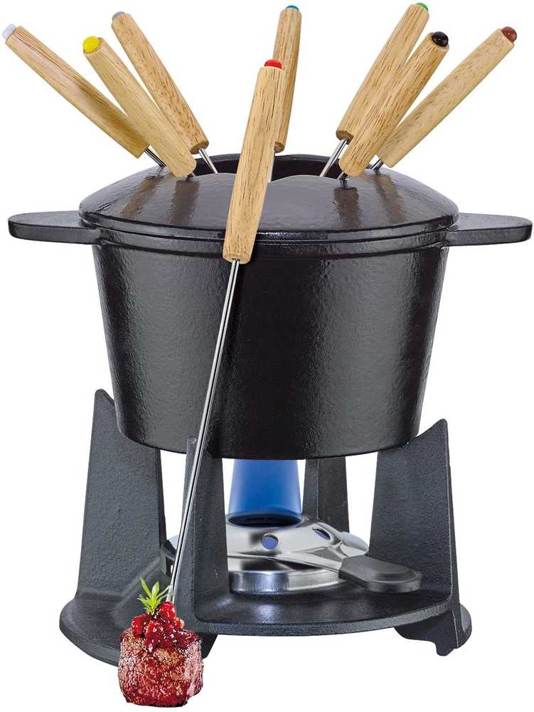 Spring Sada na fondue Grenoble, matná černá