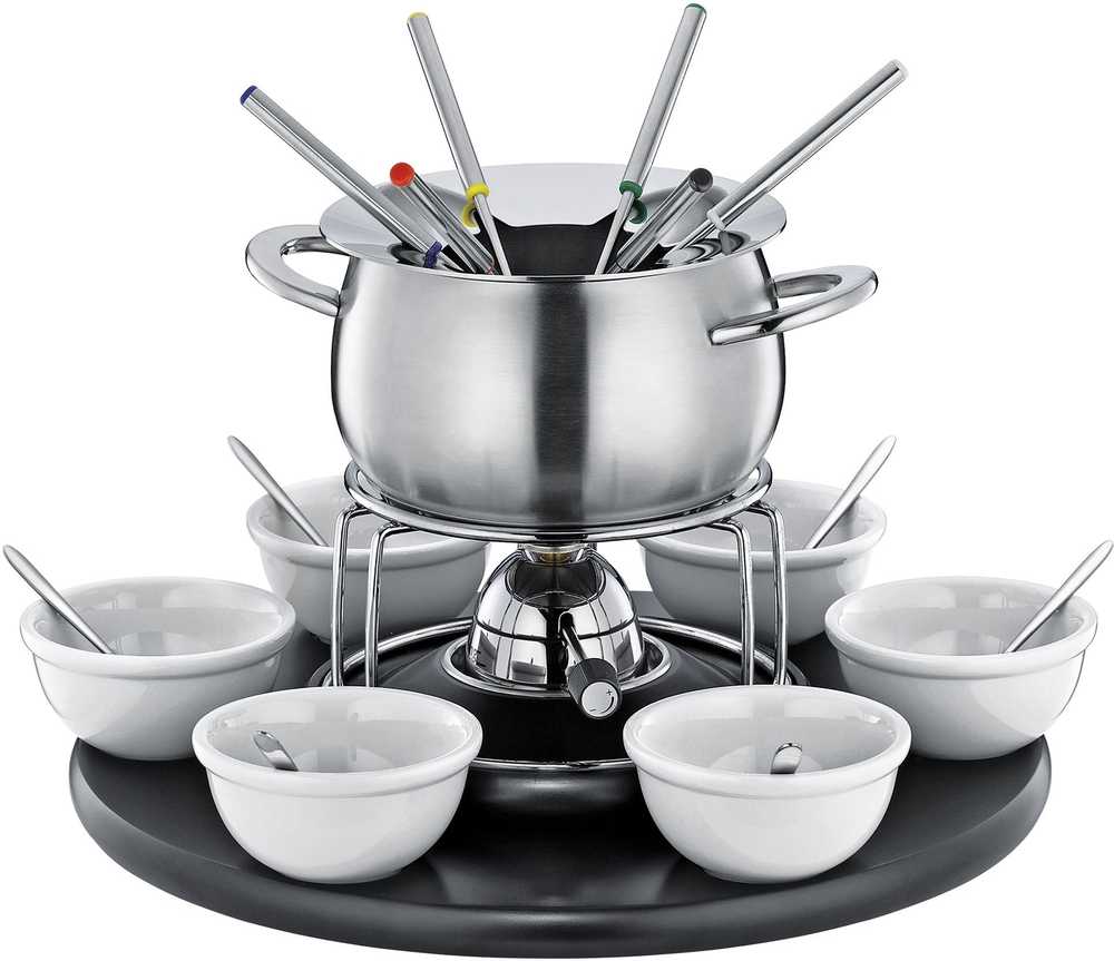 Spring Sada na fondue Carousel, 22 ks, černá