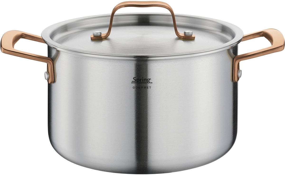 Spring Hrnec s poklicí Gourmet, 20 cm, růžovozlatá