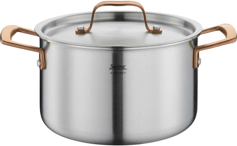 Spring Hrnec s poklicí Gourmet, 20 cm, růžovozlatá