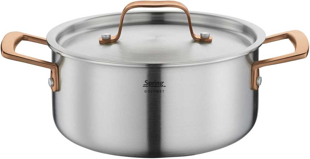 Spring Nízký kastrol Gourmet, 20 cm, zlatorůžová
