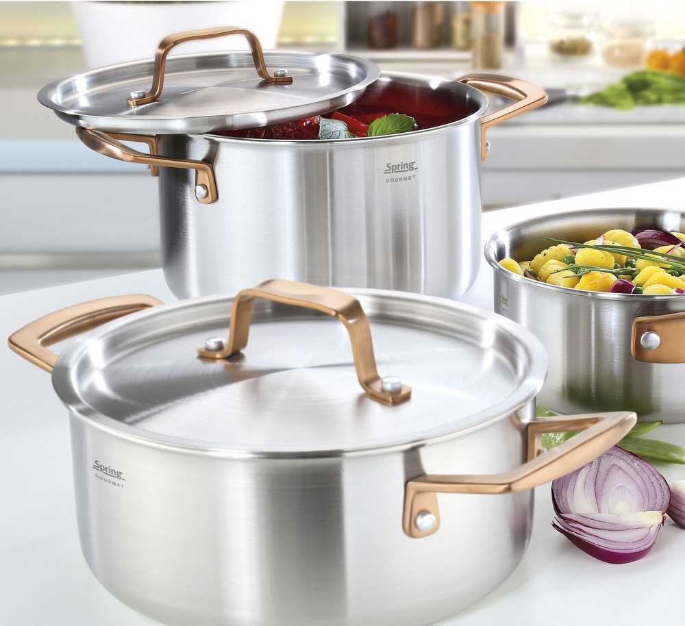 Spring Nízký kastrol Gourmet, 20 cm, zlatorůžová