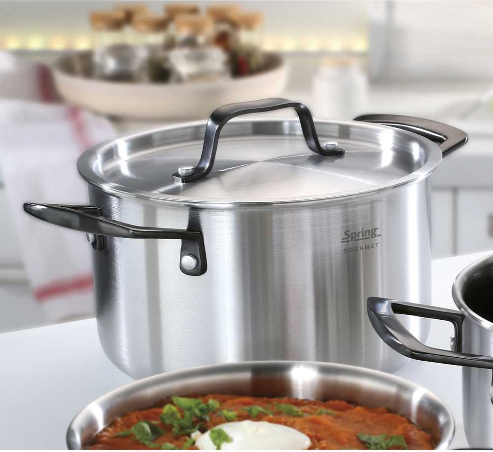 Spring Hrnec s poklicí Gourmet, 20 cm, černá