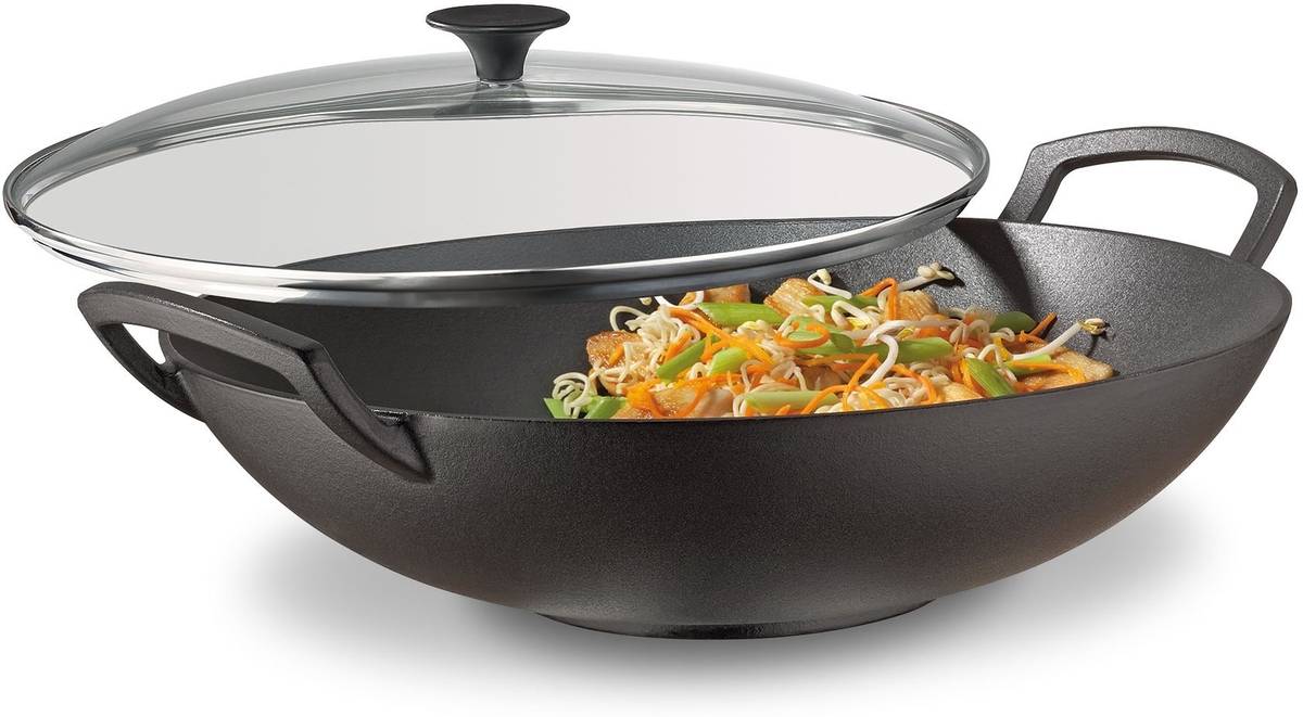 Spring Litinový Wok s poklicí, 35 cm