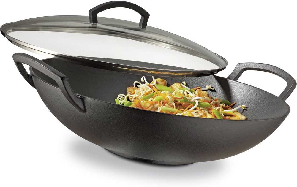 Spring Litinový Wok s poklicí, 35 cm