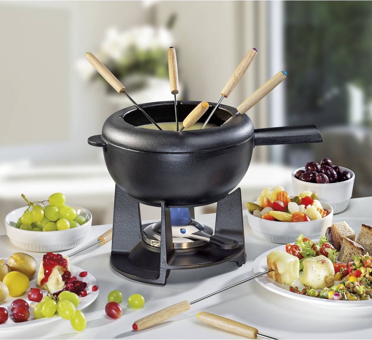 Spring Sada na fondue Saas-Fee, černá matná