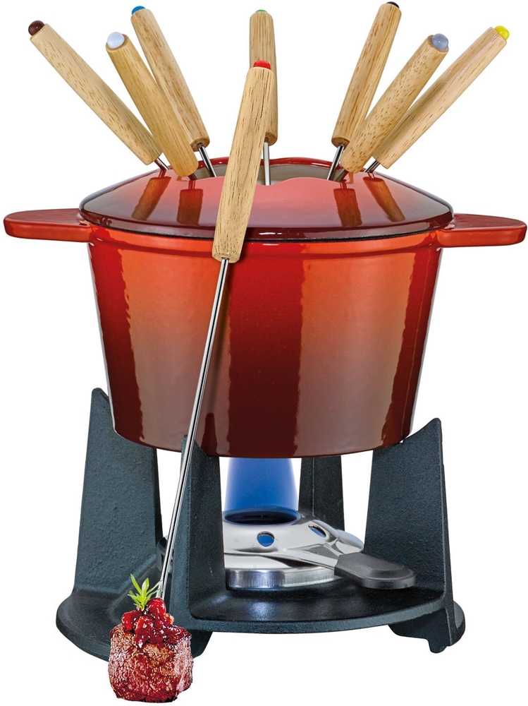 Spring Sada na fondue Grenoble, 16 cm, červená