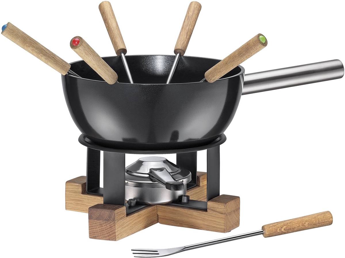 Spring Sada na fondue Lausanne, černá