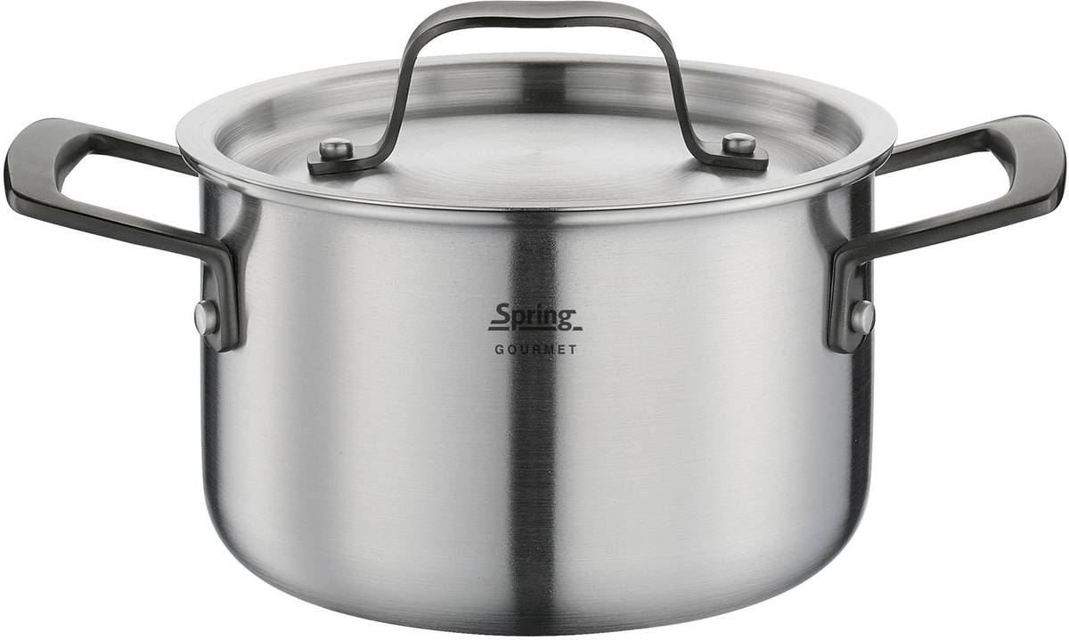 Spring Hrnec s poklicí Gourmet, 16 cm, černá