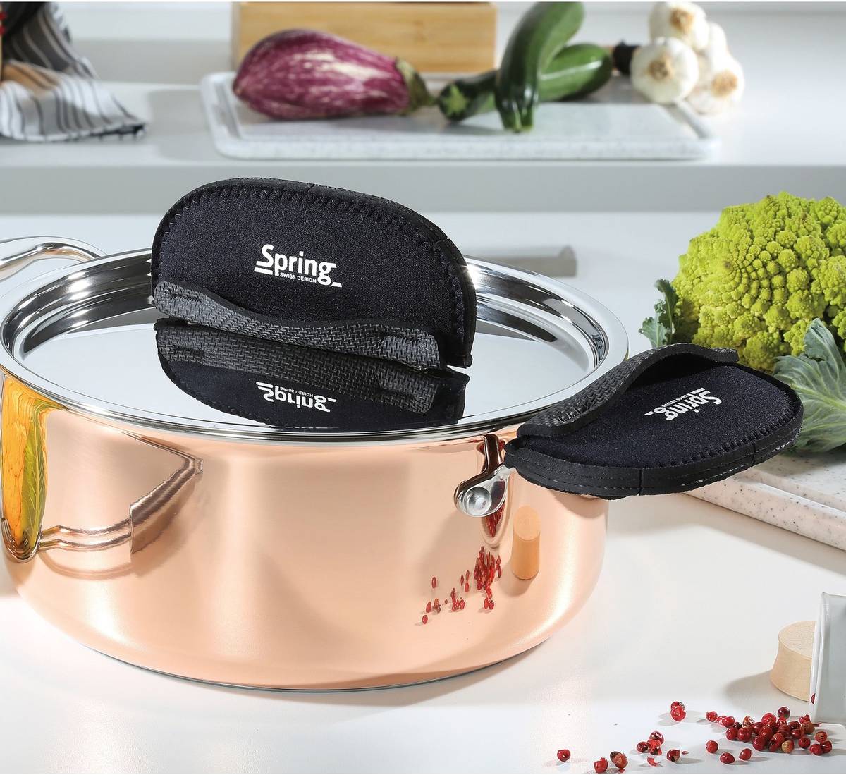 Spring Sada chňapek na rukojeti XL, 2 ks, černá