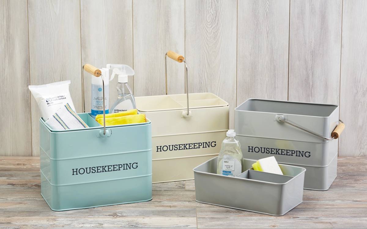 KitchenCraft Living Nostalgia Úložný box na čistící prostředky, 33 x 21 cm