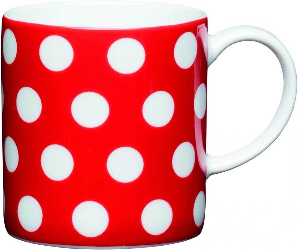 KitchenCraft Hrnek na espresso, 80 ml, červená s puntíky
