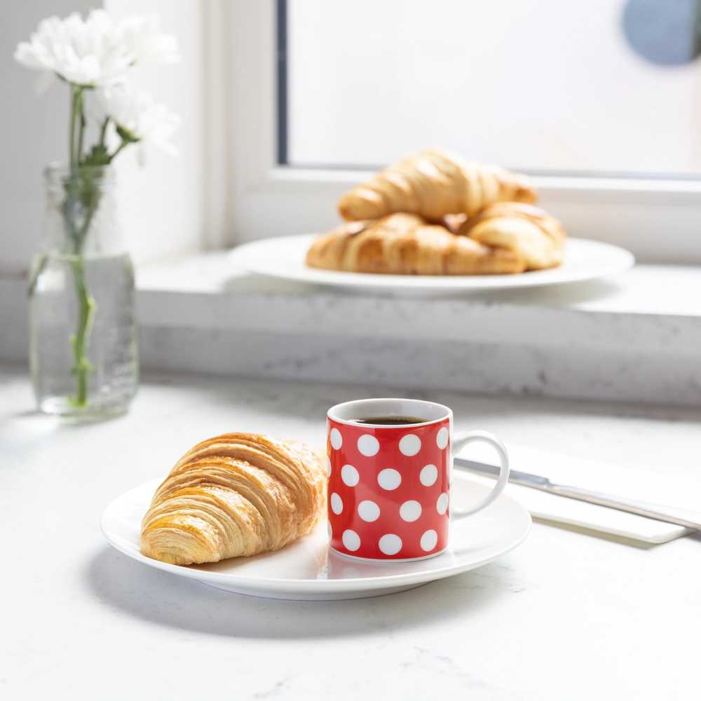 KitchenCraft Hrnek na espresso, 80 ml, červená s puntíky
