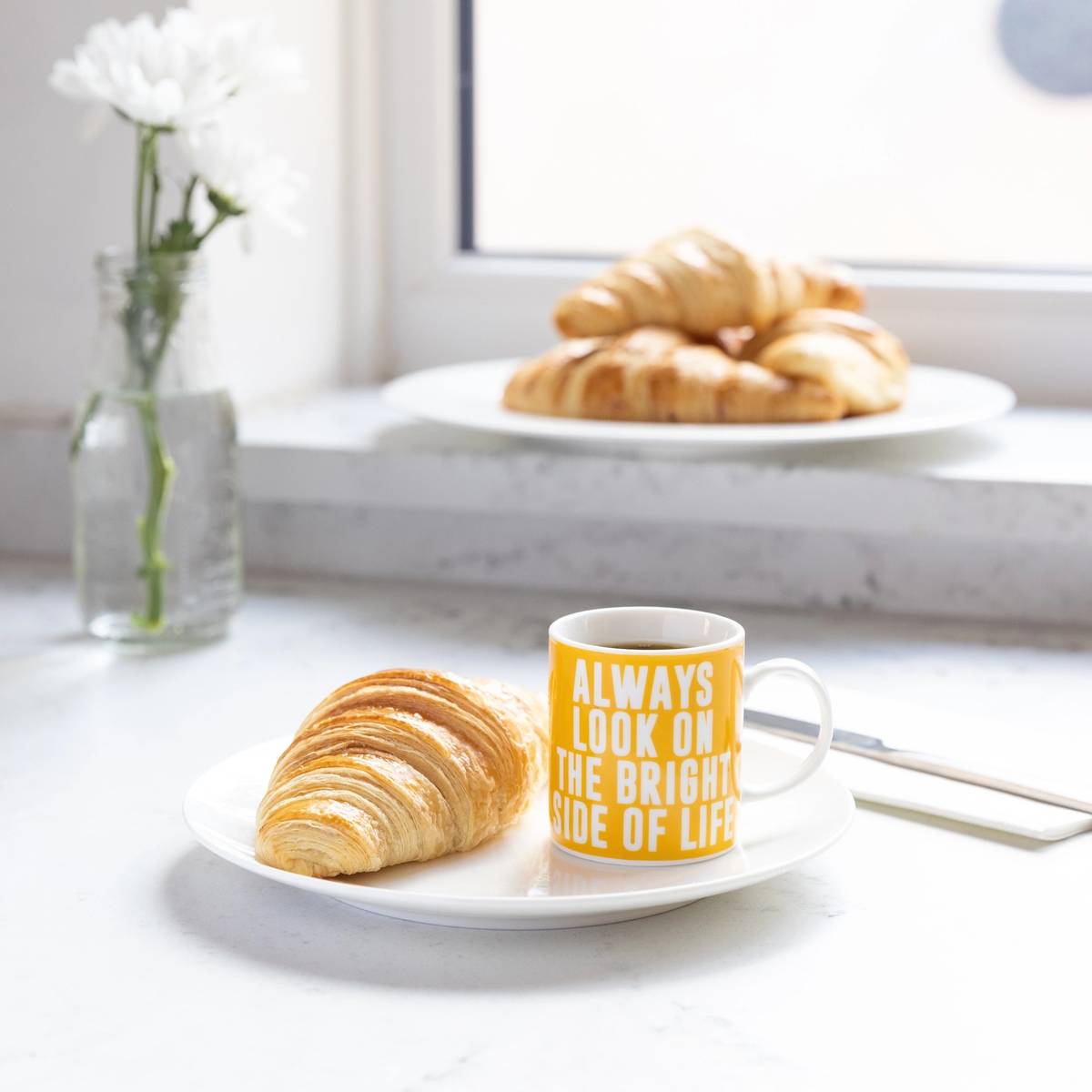 KitchenCraft Hrnek na espresso, 80 ml, motiv žluté s nápisem