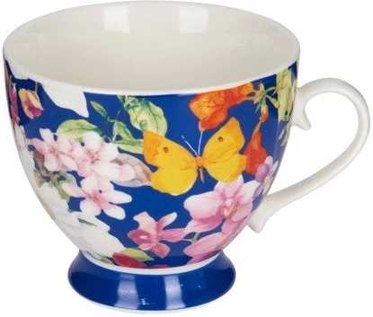 KitchenCraft Set of Four Šálek s nožkou Blue Butterfly, 400 ml