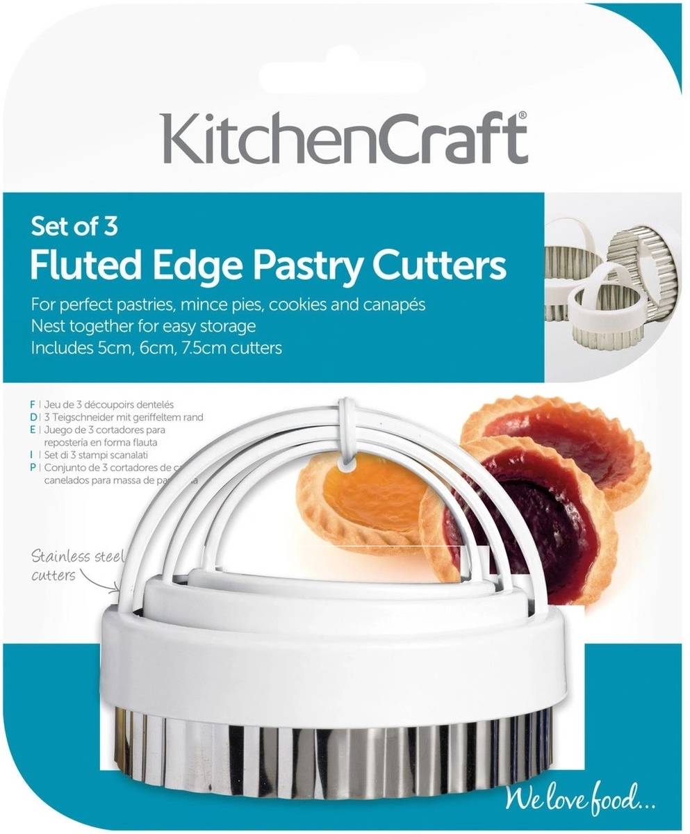KitchenCraft Sada vykrajovátek s vlnkovaným okrajem, 3 ks