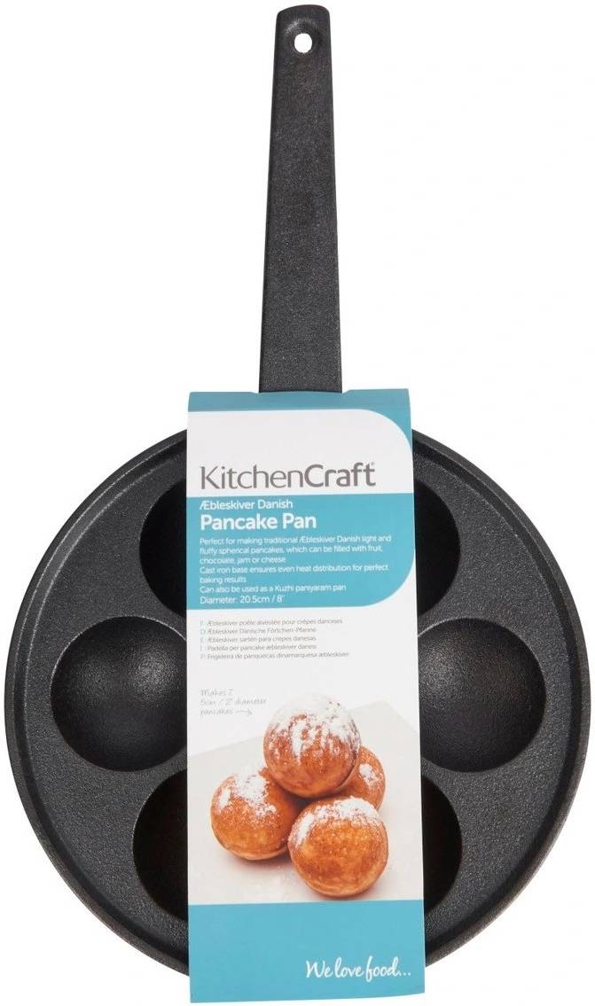 KitchenCraft Litinová pánev na dánské lívance, 20.5 cm