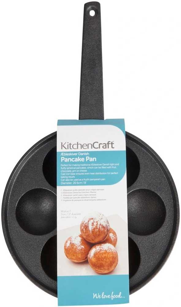 KitchenCraft Litinová pánev na dánské lívance, 20.5 cm