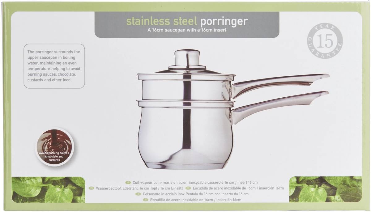 KitchenCraft Sada nerezového rendlíku a rendlíku na vodní lázeň, 16 cm