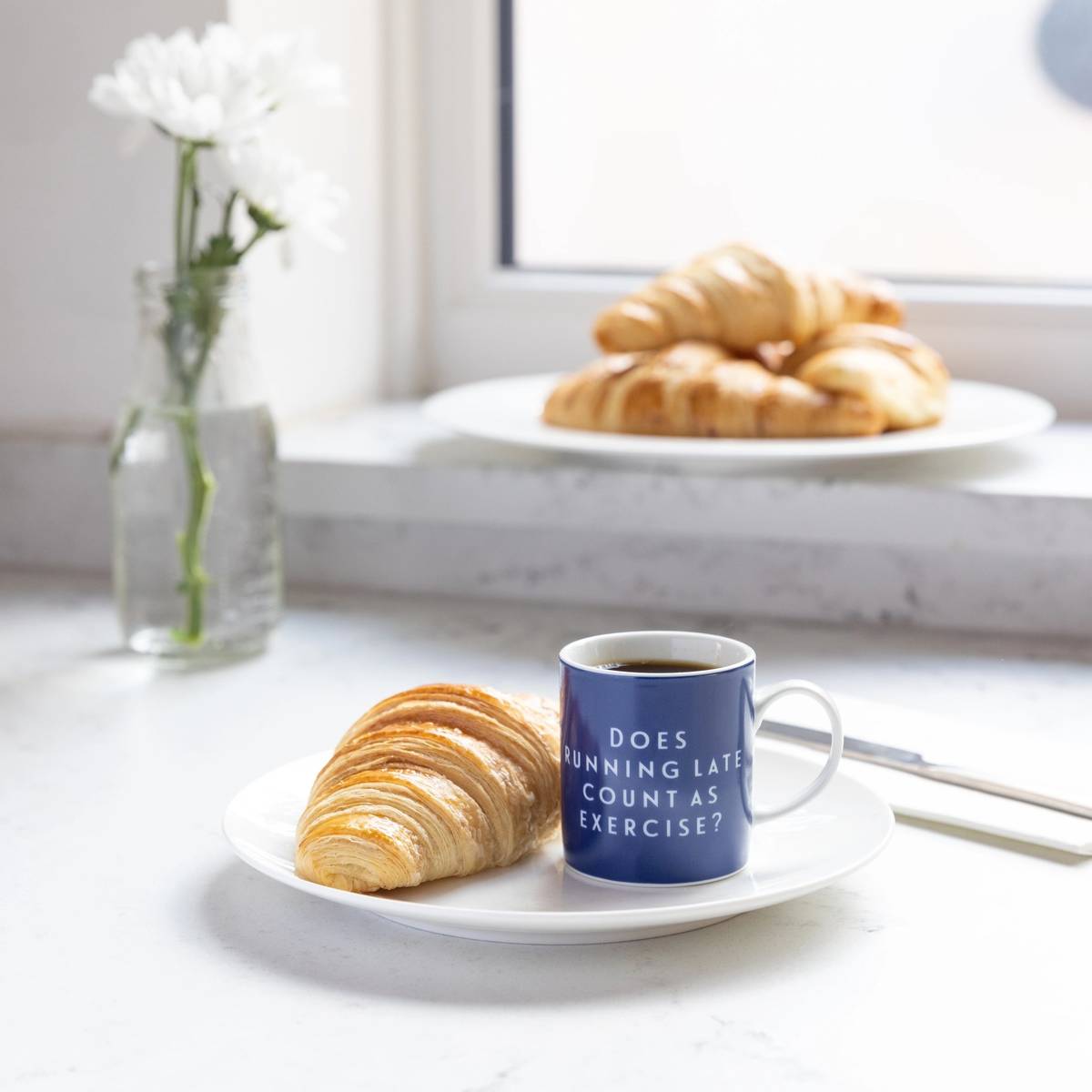 KitchenCraft Hrnek na espresso, 80 ml, motiv modré s nápisem