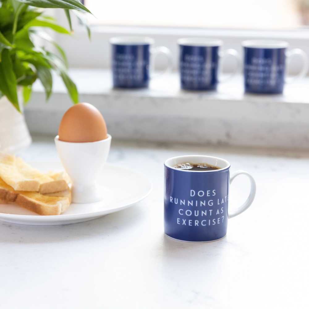 KitchenCraft Hrnek na espresso, 80 ml, motiv modré s nápisem