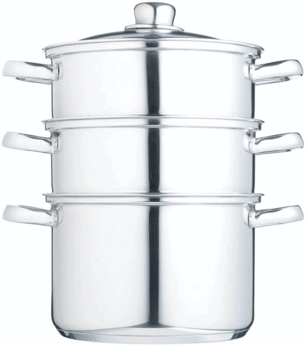 KitchenCraft Nerezový parní hrnec, se třemi úrovněmi, 22 cm