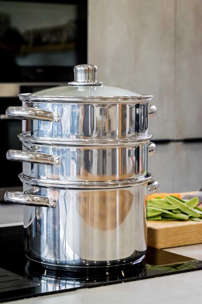 KitchenCraft Nerezový parní hrnec, se třemi úrovněmi, 22 cm