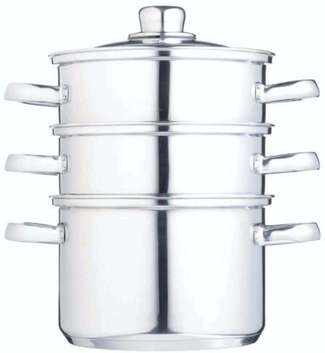 KitchenCraft Nerezový parní hrnec, se třemi úrovněmi, 18 cm