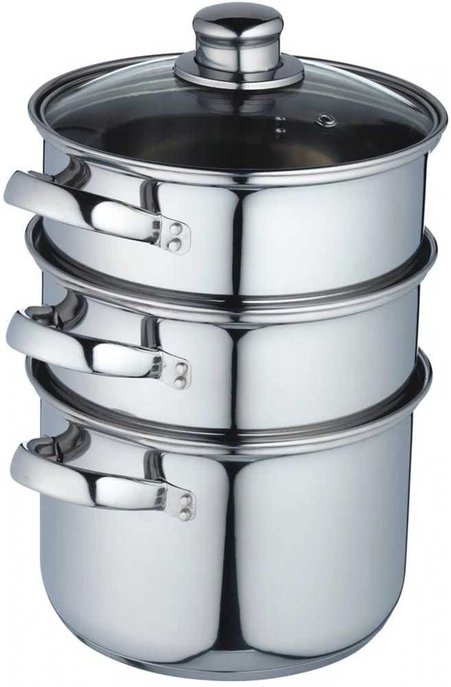 KitchenCraft Nerezový parní hrnec, se třemi úrovněmi, 18 cm