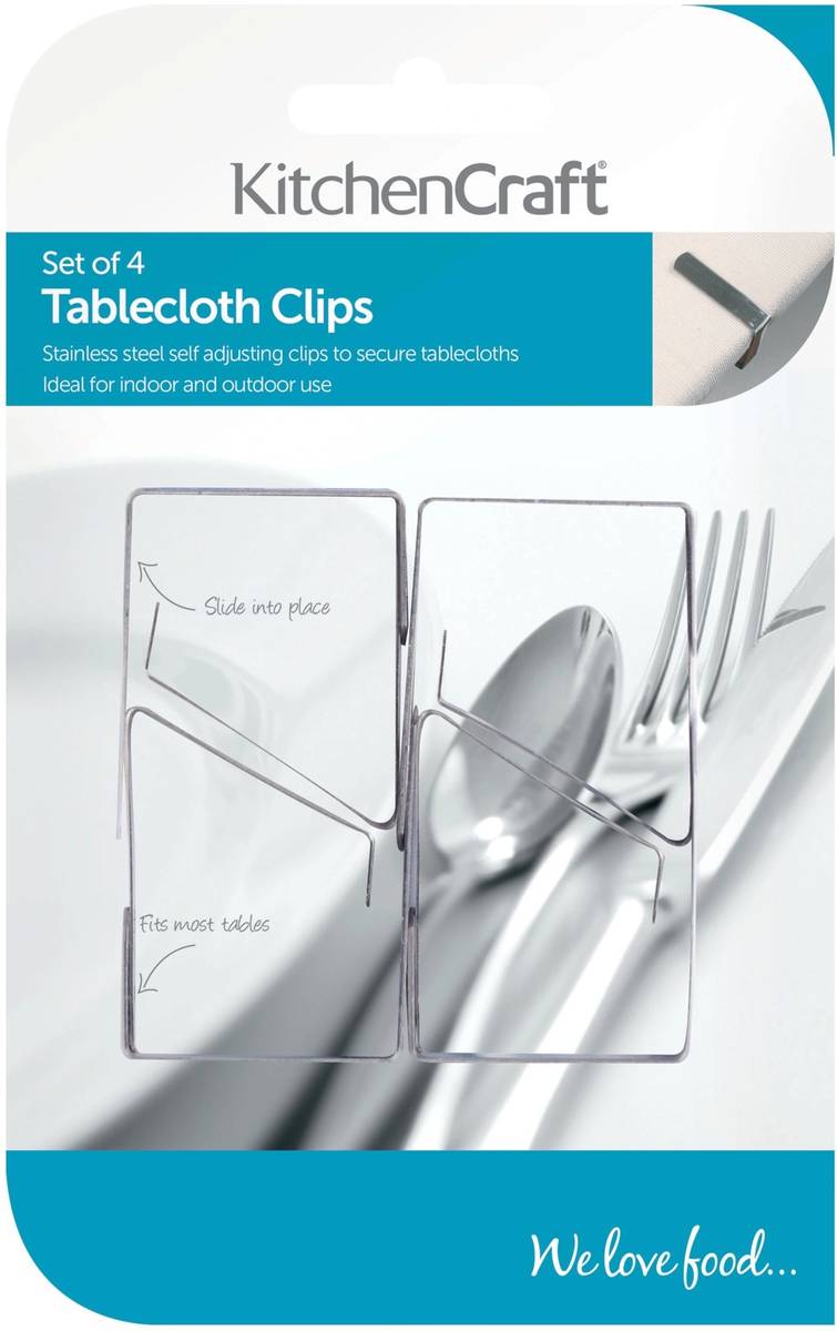 KitchenCraft Sada klipů na ubrus, 4 ks