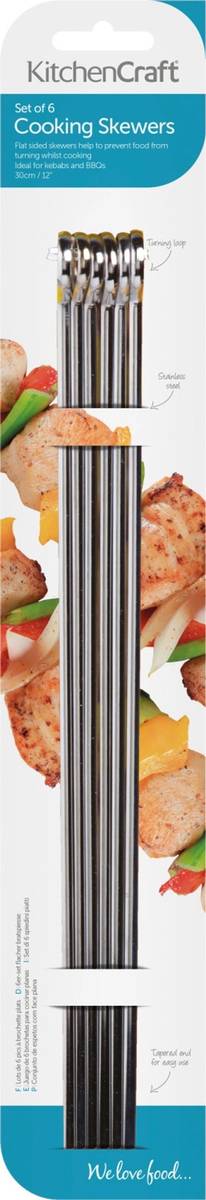KitchenCraft Sada plochých jehel na špízy, 30 cm