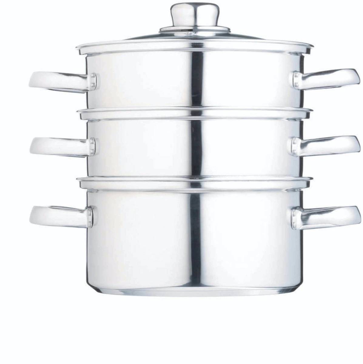 KitchenCraft Nerezový parní hrnec, se třemi úrovněmi, 16 cm