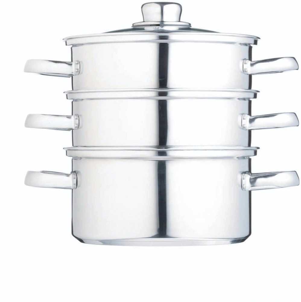 KitchenCraft Nerezový parní hrnec, se třemi úrovněmi, 16 cm