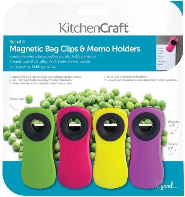 KitchenCraft Klipy na poznámky s magnetem, 4 ks