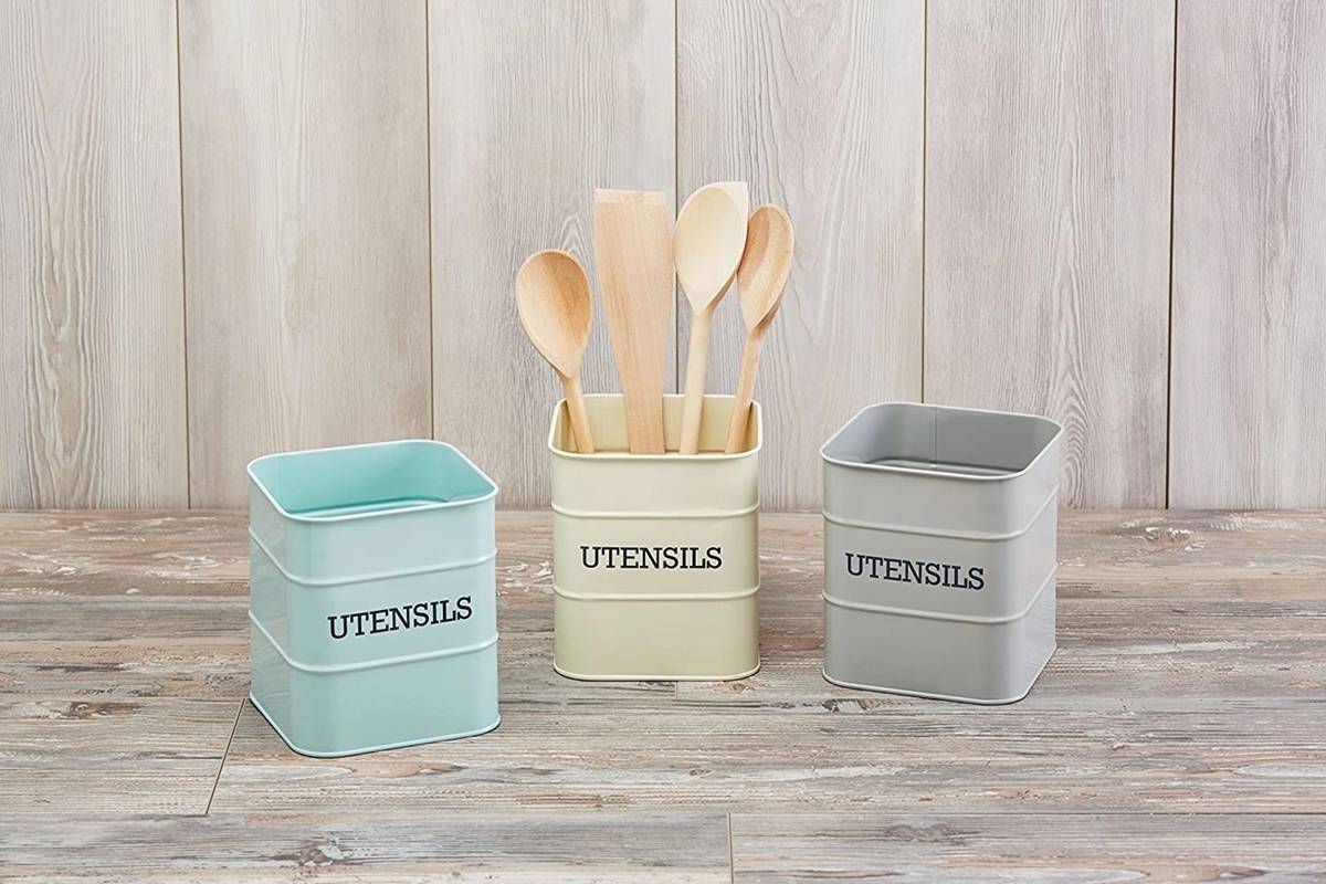 KitchenCraft Living Nostalgia Dóza na kuchyňské náčiní, šedivá