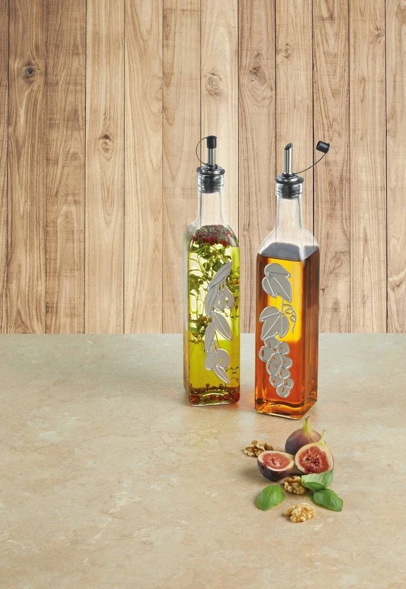 KitchenCraft World of Flavours Sada skleněných dóz na olej a ocet, 500 ml