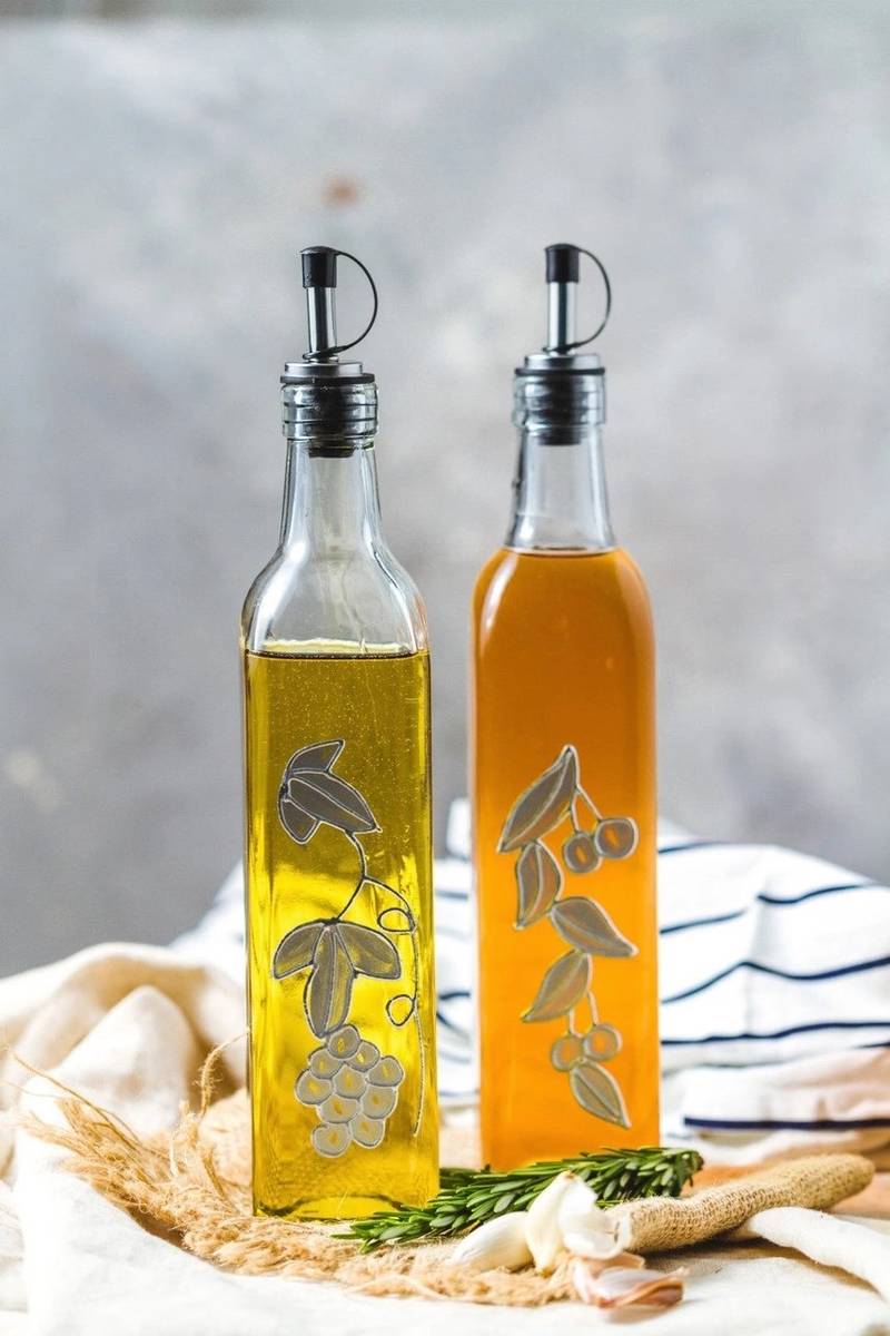 KitchenCraft World of Flavours Sada skleněných dóz na olej a ocet, 500 ml