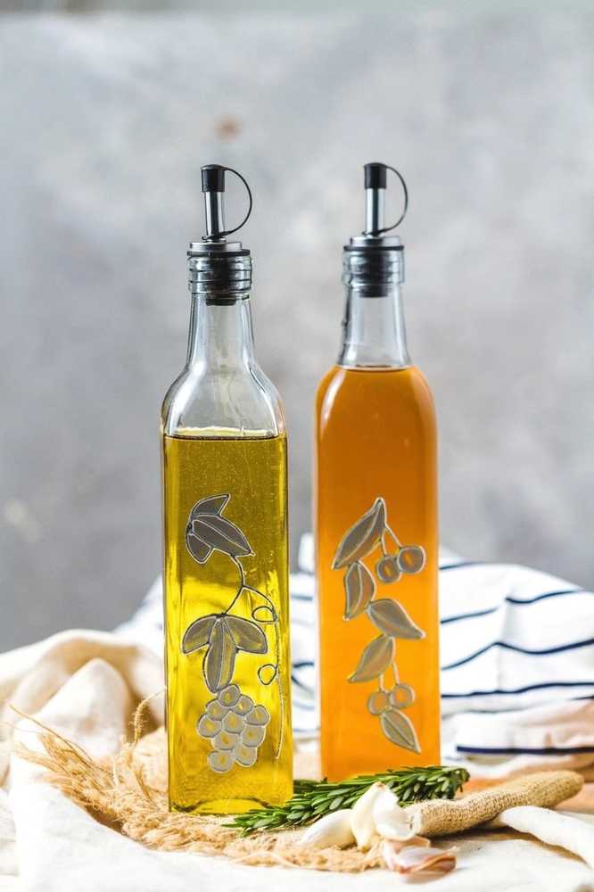 KitchenCraft World of Flavours Sada skleněných dóz na olej a ocet, 500 ml