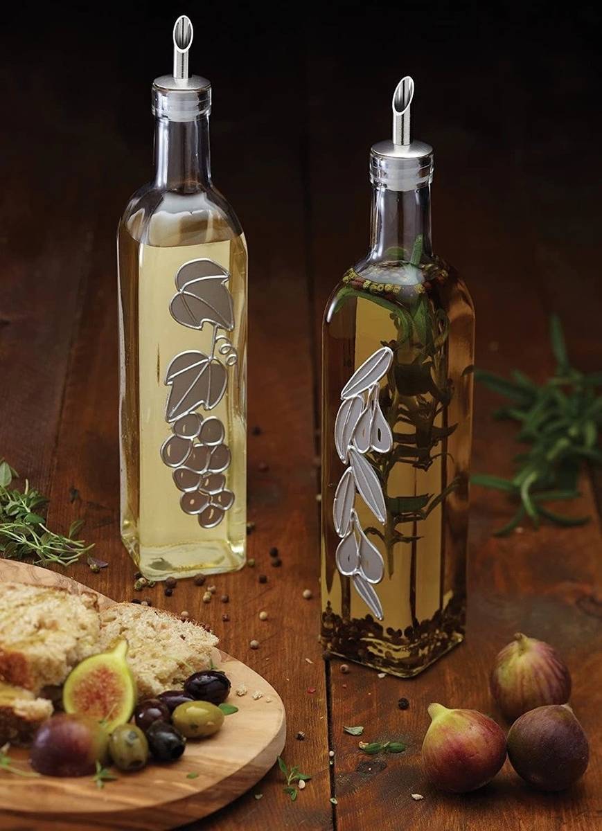 KitchenCraft World of Flavours Sada skleněných dóz na olej a ocet, 500 ml