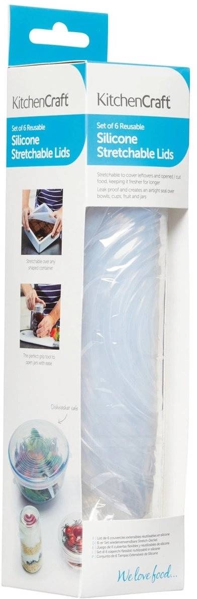 KitchenCraft Sada silikonových víček, 6 ks