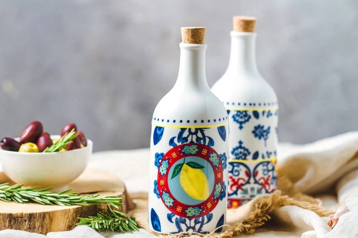 KitchenCraft World of Flavours Sada keramických lahví na olej a ocet, 2 ks