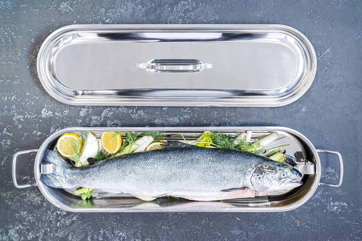 KitchenCraft Nerezový pekáč na ryby, 60 cm