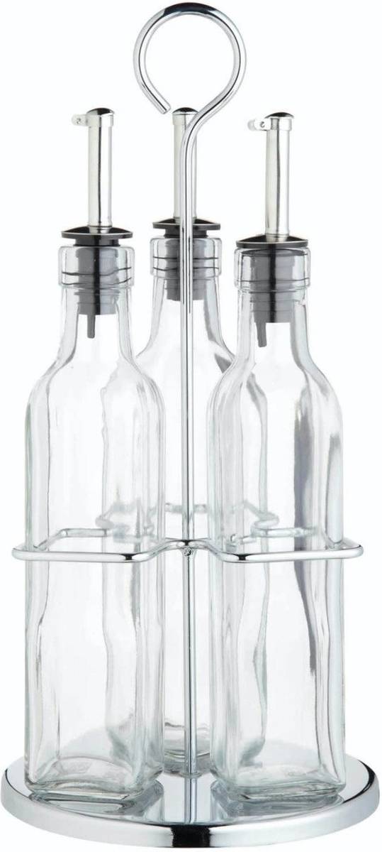 KitchenCraft World of Flavours Sada dóz na olej a ocet se stojánkem, 3 ks, 270 ml