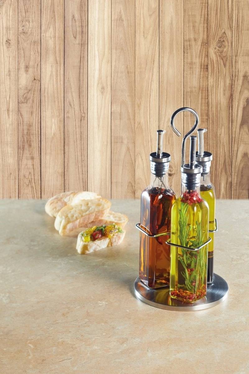 KitchenCraft World of Flavours Sada dóz na olej a ocet se stojánkem, 3 ks, 270 ml